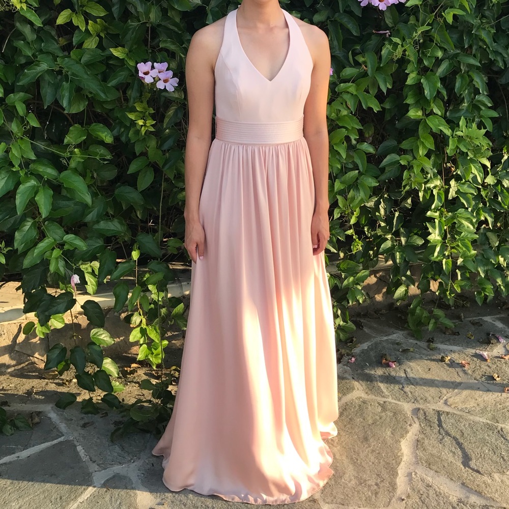 David’s Bridal Vera Wang Halter Dress BLUSH sz 0 2